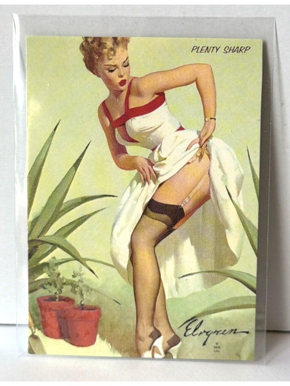1993 Gil Elvgren Calendar Pinup Art Trading Card Single #48 Plenty Sharp Craft